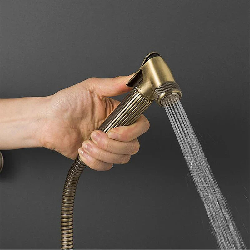 Afralia™ Antique Bronze Douche Bidet Sprayer Set with Copper Valve - Jet Shower Head