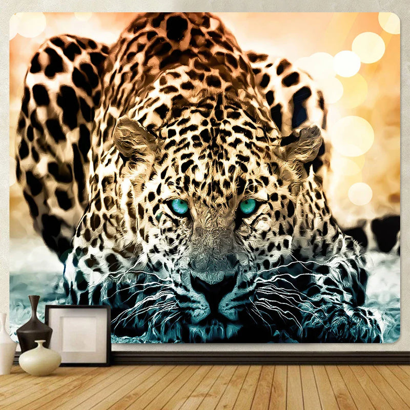 Afralia™ Tiger Home Art Deco Tapestry Boho Yoga Mat Sofa Blanket