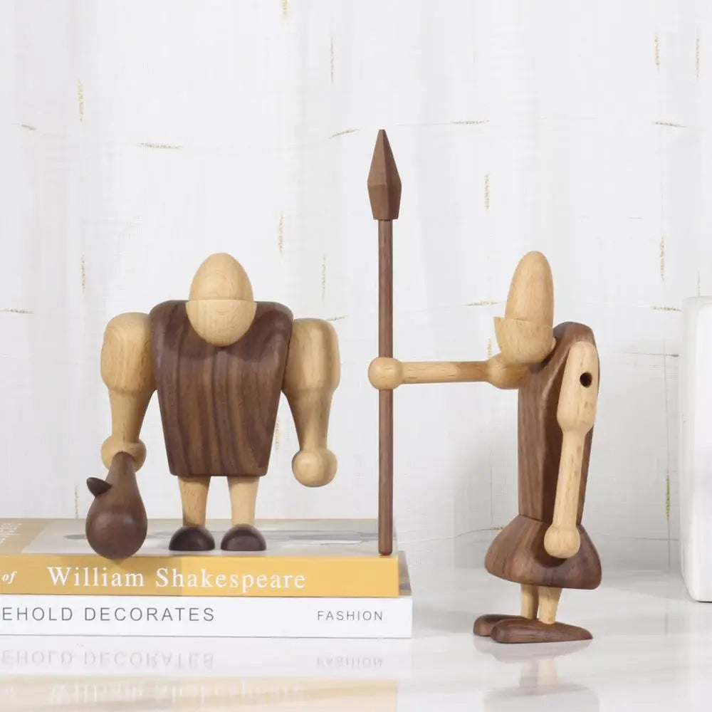 Afralia™ Black Walnut Wood Carving Figurines Nordic Style Room Decor Crafts & Gifts