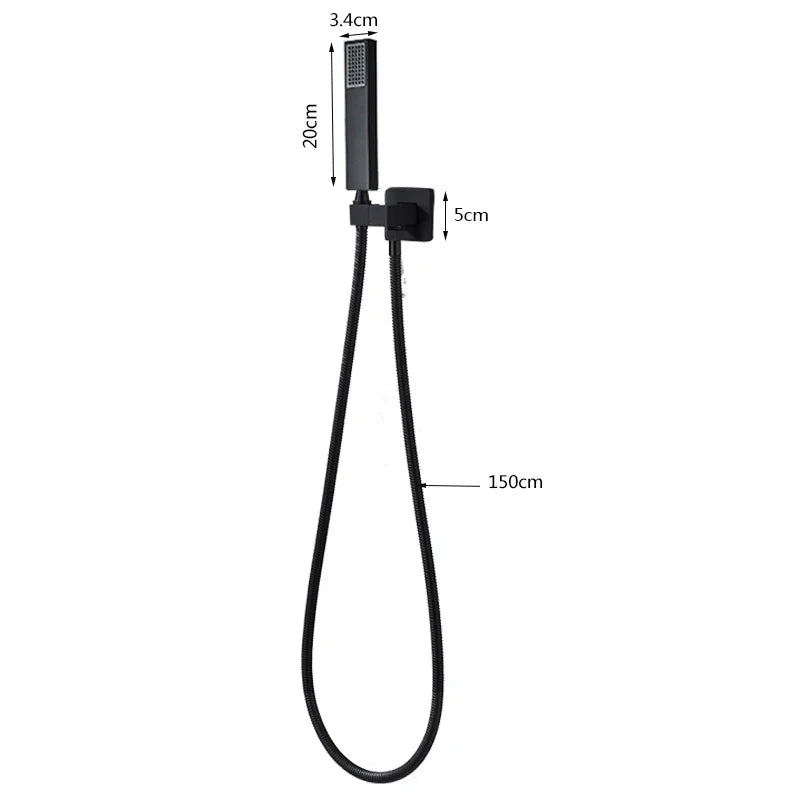 Afralia™ ABS Plastic Hand Shower with Hose, Bracket | Wall Mounted Handheld Shower