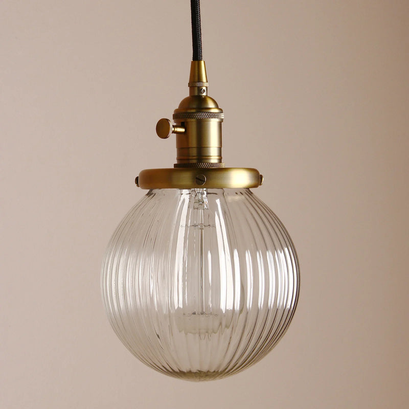 Afralia™ Clear Glass Globe Pendant Lights E27 Hanglamp for Living Room Loft