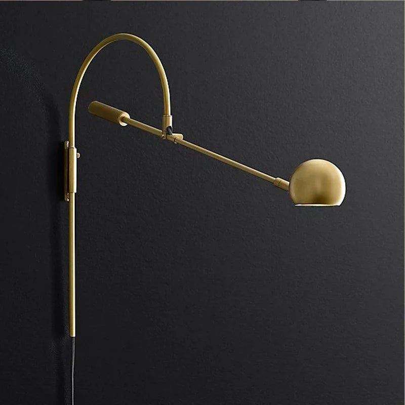 Afralia™ Rotatable G9 Bedside Lamp Living Room Wall Sconce - Gold/Black Arm