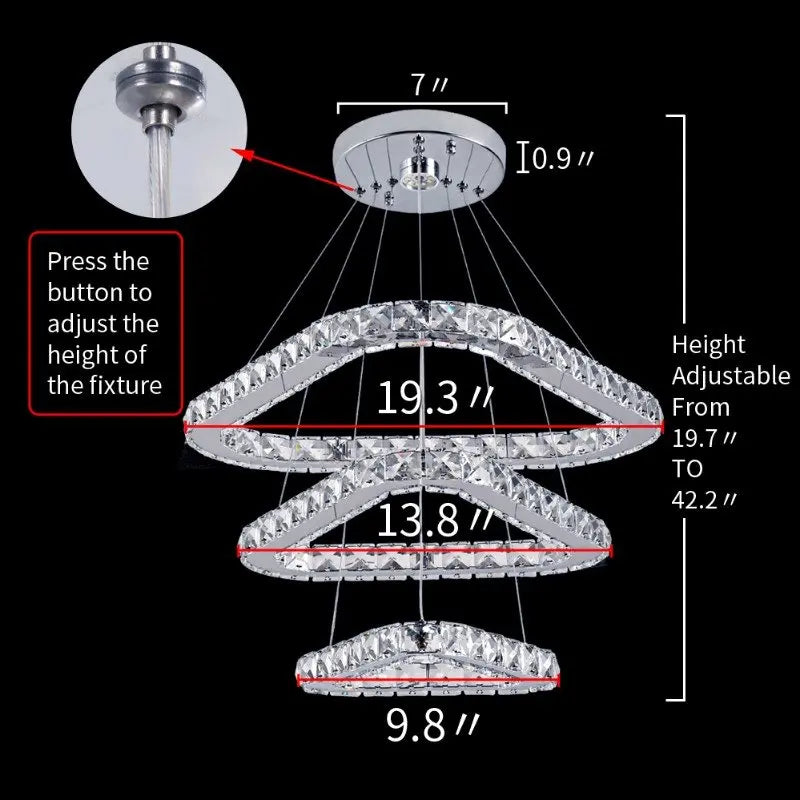 Afralia™ Crystal LED Pendant Chandelier, Modern Nordic Ceiling Lamp for Living and Dining Room
