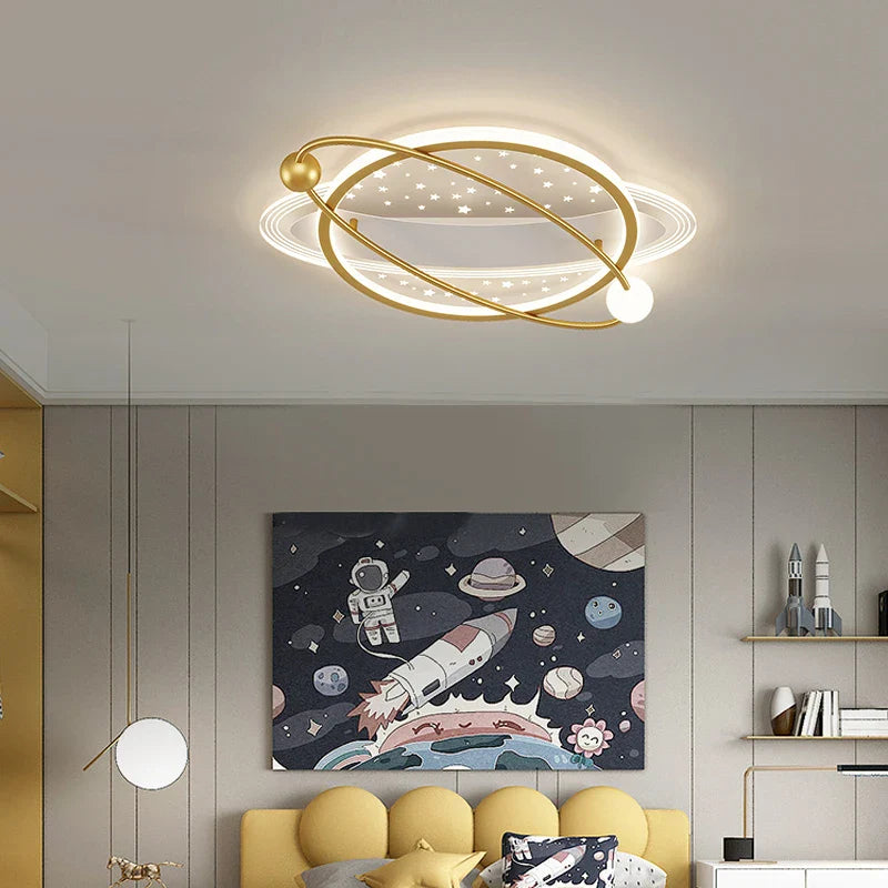 Afralia™ Star Circle LED Chandelier for Bedroom Living Room Dining Study Lighting