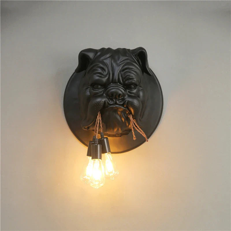 Afralia™ Bulldog Resin Wall Lamp for Living Room and Corridor Decor