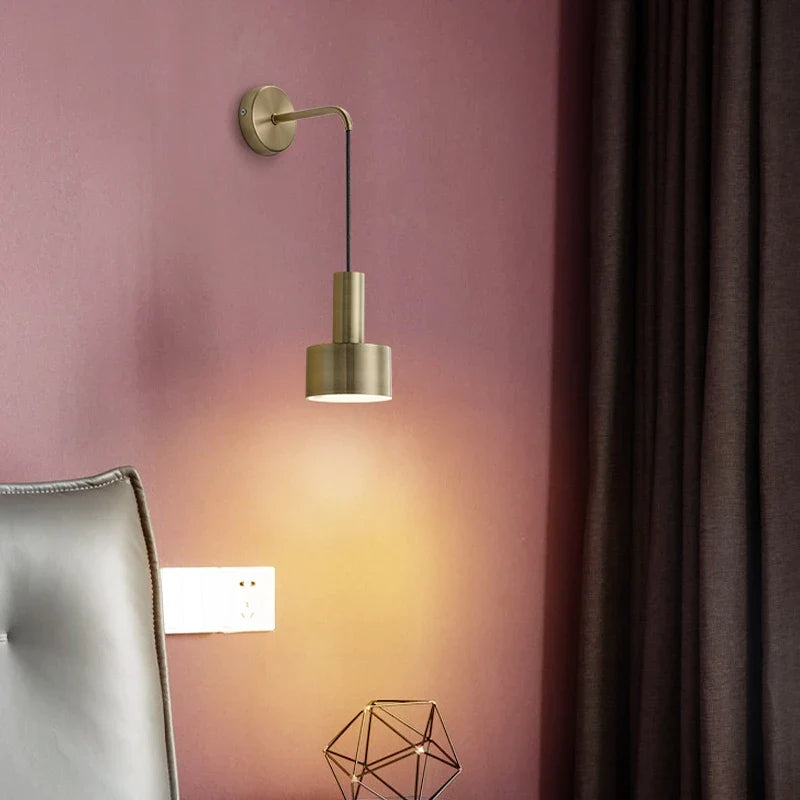 Afralia™ Brass Wall Lamp: Minimalist Nordic Style Sconce for Living, Bathroom, Aisle Lighting