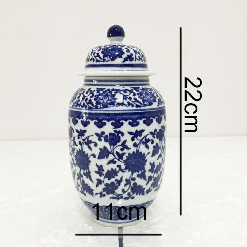 Afralia™ Ceramic Blue White Porcelain Tea Coffee Storage Tank