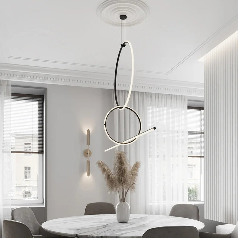 Afralia™ Geometric LED Pendant Light - Modern Minimalist Hanging Lamp for Home Decor