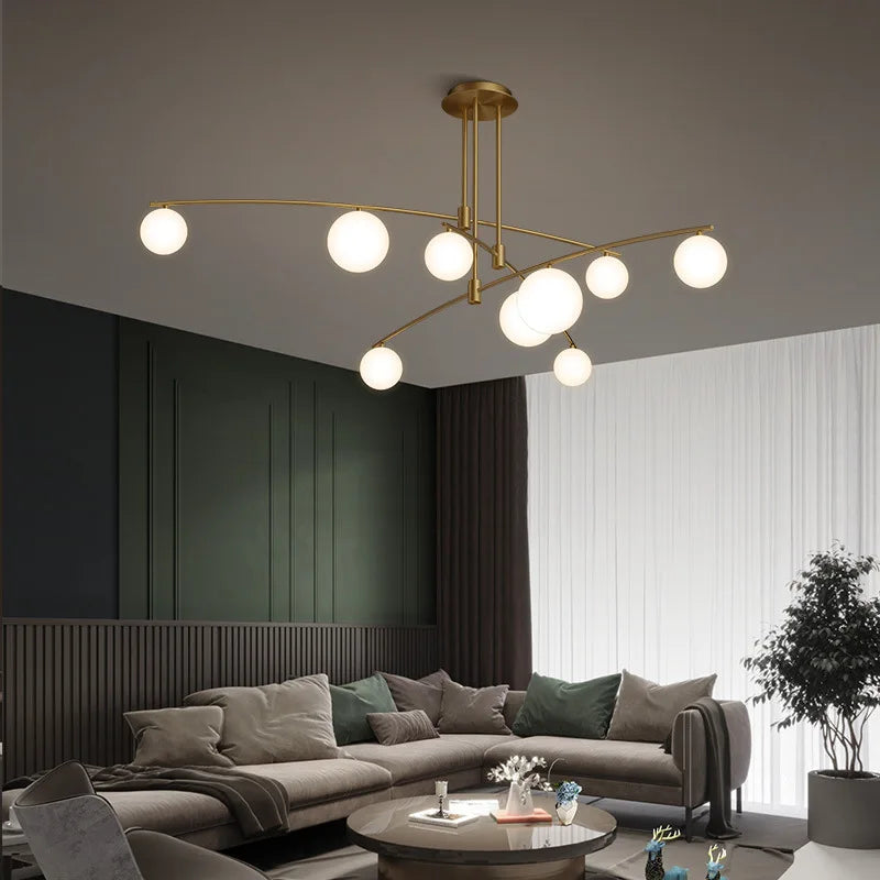 Afralia™ Nordic Bean Chandelier: Modern, Simple, Creative Lighting for Living Room, Dining Room, Bedroom