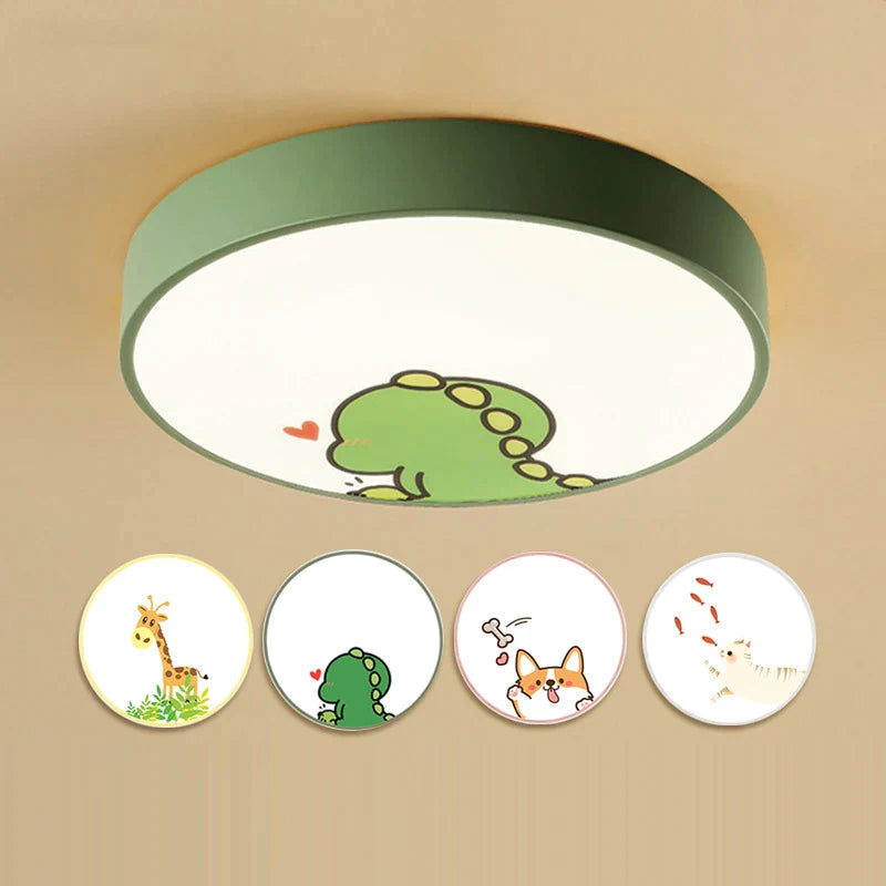 Afralia™ Kids Cartoon Acrylic Ceiling Light with Remote Control LED Girl Children's Room Lighting