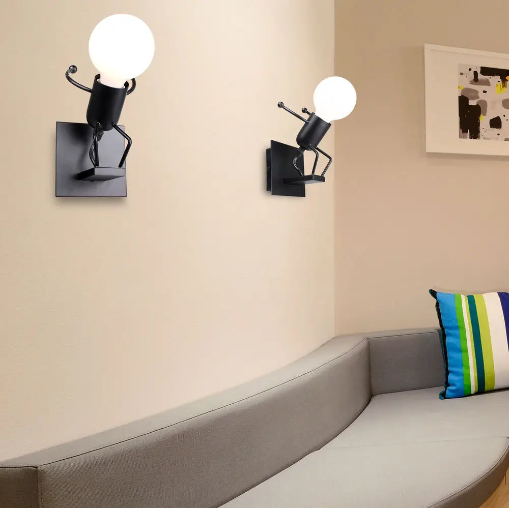 Afralia™ Modern Iron Wall Sconce Light for Bedroom Kids Room Kitchen