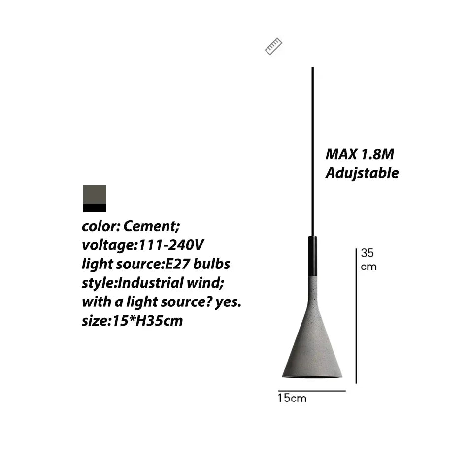 Afralia™ Concrete Pendant Lights: Nordic Modern LED E27 Industrial Lamp for Home Decor
