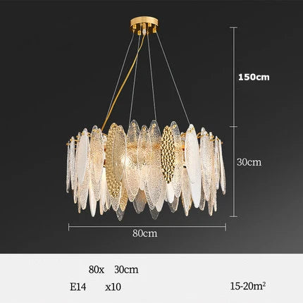 Afralia™ Art Deco Glass Iron LED Chandelier for Dinning Room