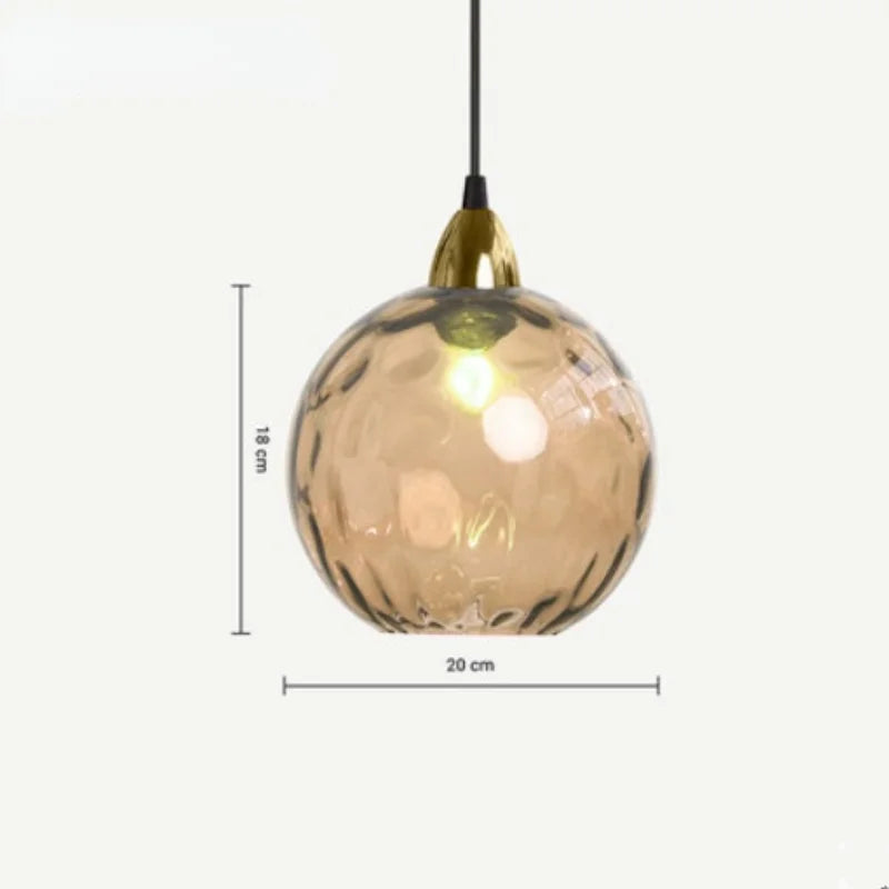 Afralia™ Modern Glass Ball E27 Pendant Lamps for Bedroom Restaurant Chandelier Living Room