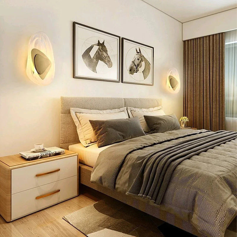 Afralia™ Marble Shell Wall Lamp, Nordic Modern Design for Living Room Bedroom Aisle.