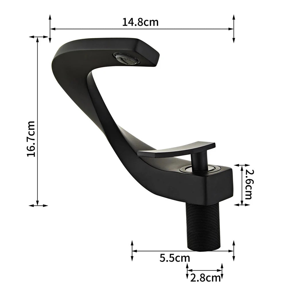 Afralia™ Modern Basin Faucet: Black, Gold, Nickel, Chrome Mixer Tap for Bathroom Sink