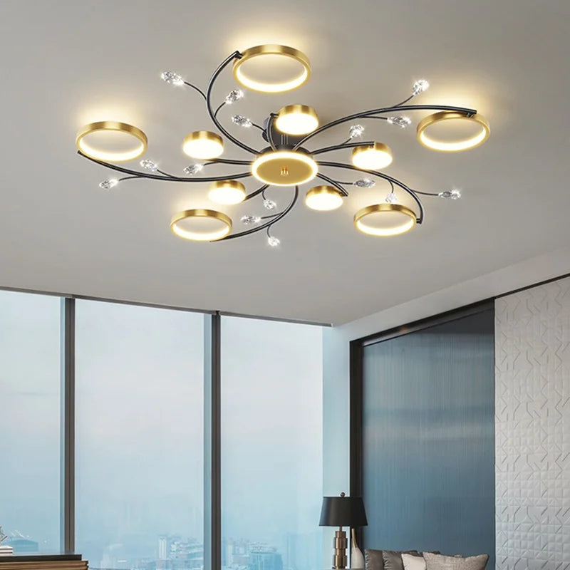 Afralia™ LED Crystal Chandelier for Bedroom Living Hall Dining StudyRoom Lighting