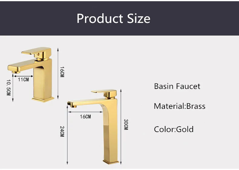 Afralia™ Gold Basin Faucet: Single Handle Bathroom Sink Tap & Brass Lavatory Mixer