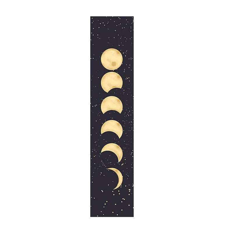 Black Galaxy Night Sky Moon Phase Tapestry by Afralia™ - Psychedelic Wall Hanging & Throw Blanket