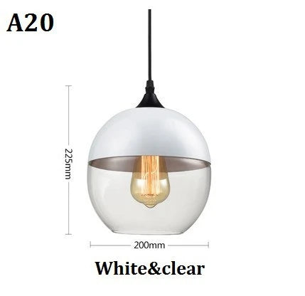 Afralia™ Nordic Modern LED Pendant Lights Wood Color Glass Hanging Lamp