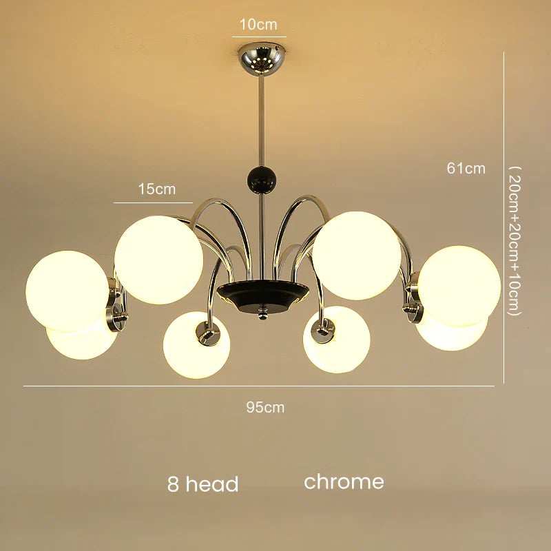 Afralia™ Glass Ball Chandelier: Luxury Nordic Living Room Lighting in Gold/Chrome