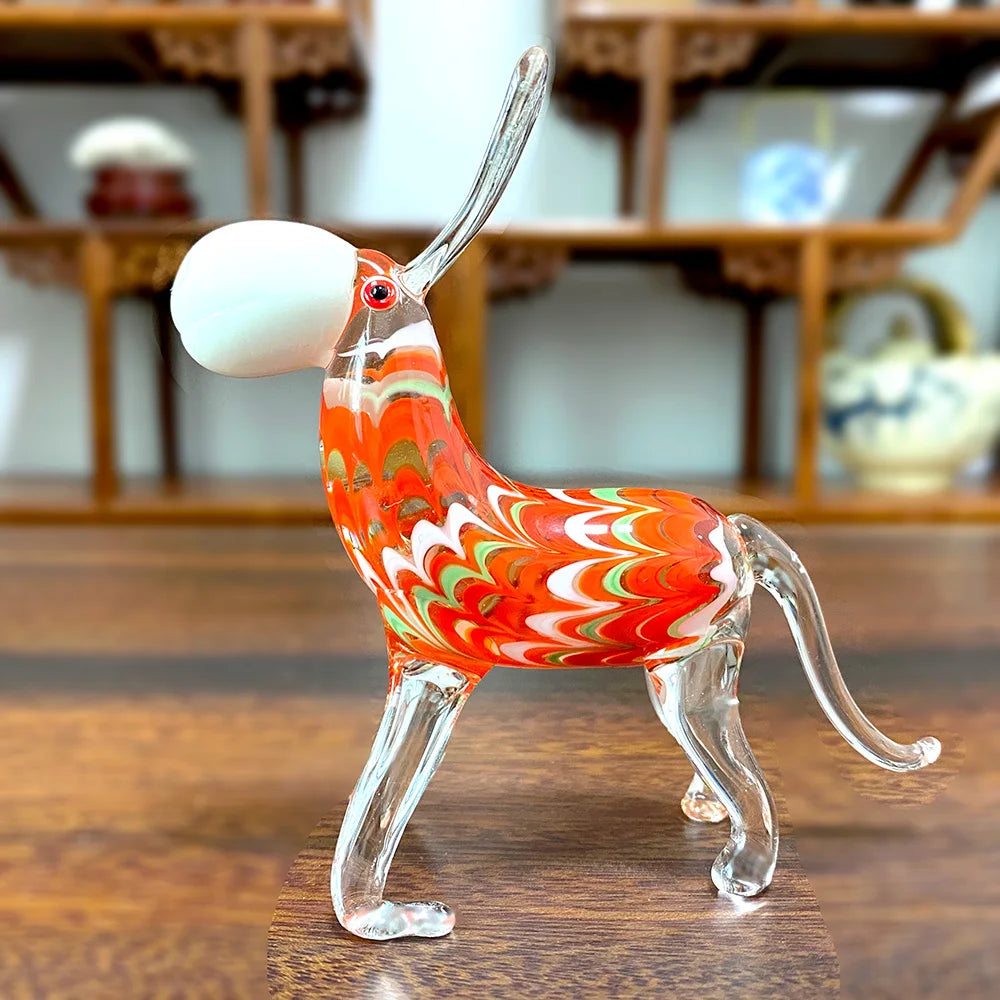 Afralia™ Hand-blown Glass Donkey Figurine: Modern Miniature Paperweight & Home Decor Accessory