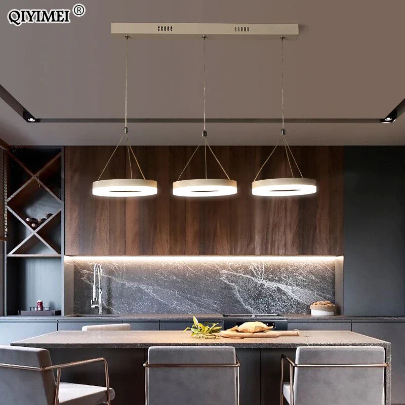 Afralia™ LED Pendant Lights: Modern Black & White Acrylic Fixture with Remote Control