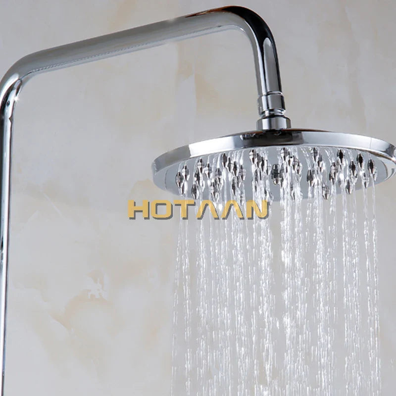 Afralia™ Round Stainless Steel Shower Head - 8 Inch Chrome Bathroom Chuveiro