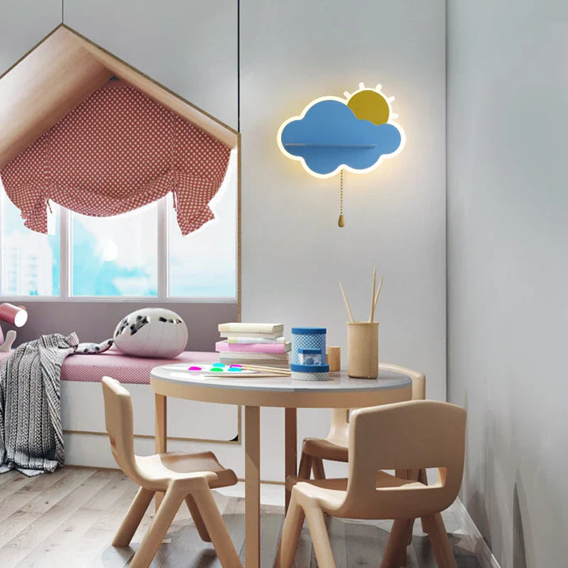 Afralia™ Cloud Wall Lamps: Modern Kids Room Lighting with Switch, Children's Bedroom Decor