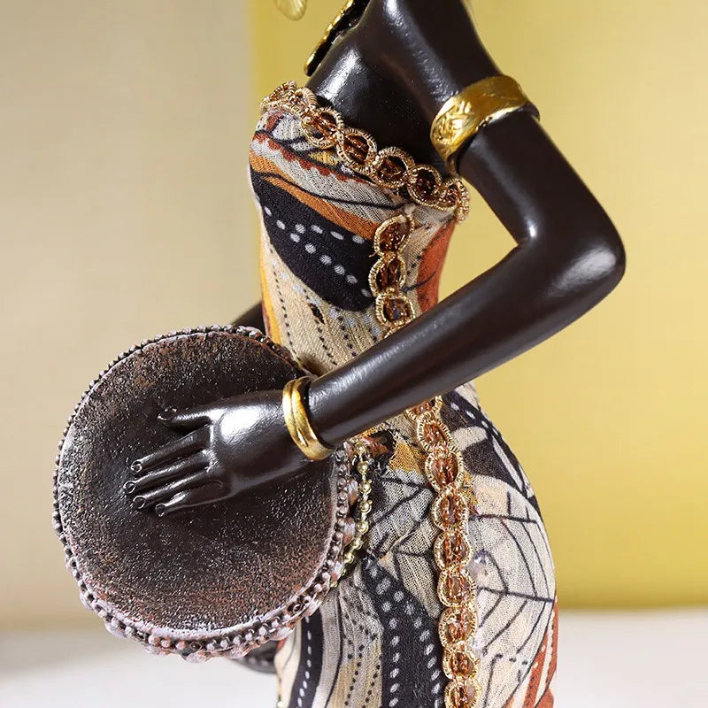 Afralia™ Resin African Women Statue: Modern Art Figure for Home & Office Decor