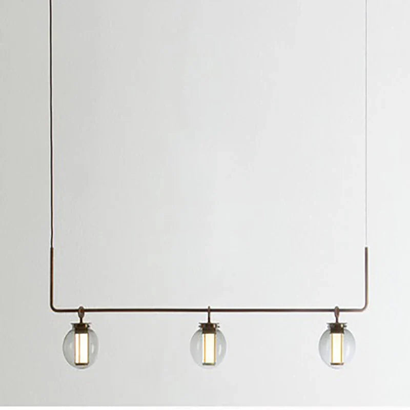 Afralia™ Glass Ball Chandelier: Rustic LED Suspension Light for Living Room and Bedroom