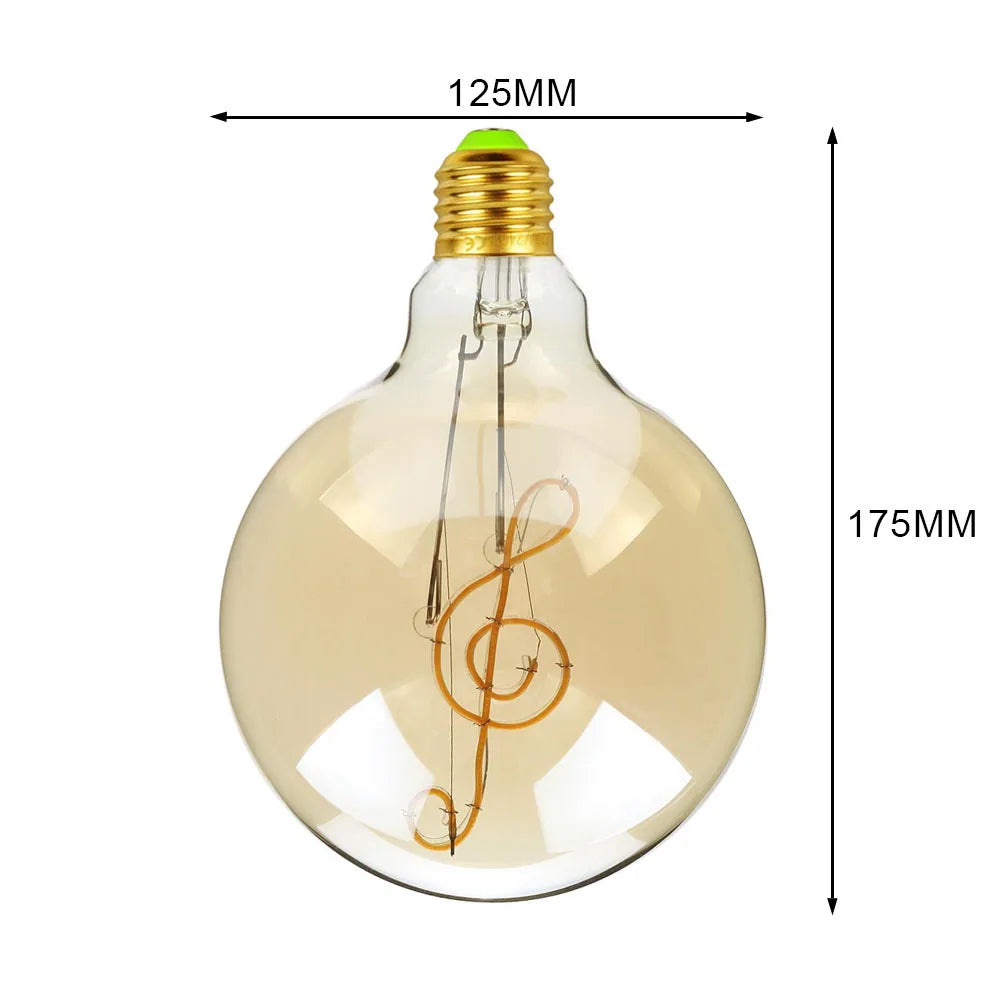 Afralia™ Retro LED Edison Bulb G125 E27 4W 2700K Vintage Lamp Bulb