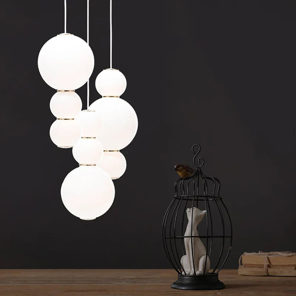 Afralia™ Nordic Glass Spiral Pendant Lights for Modern Villa Living Room