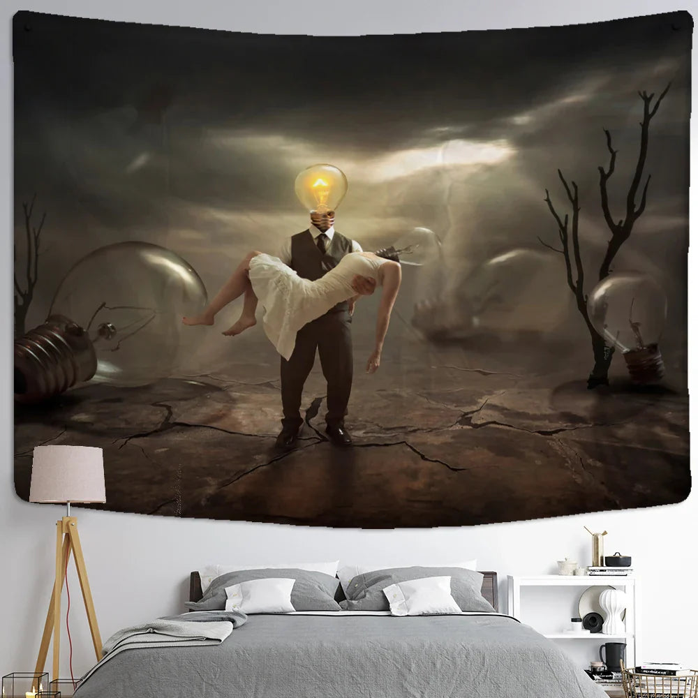 Afralia™ Mountain River Psychedelic Tapestry Wall Hanging Home Decor