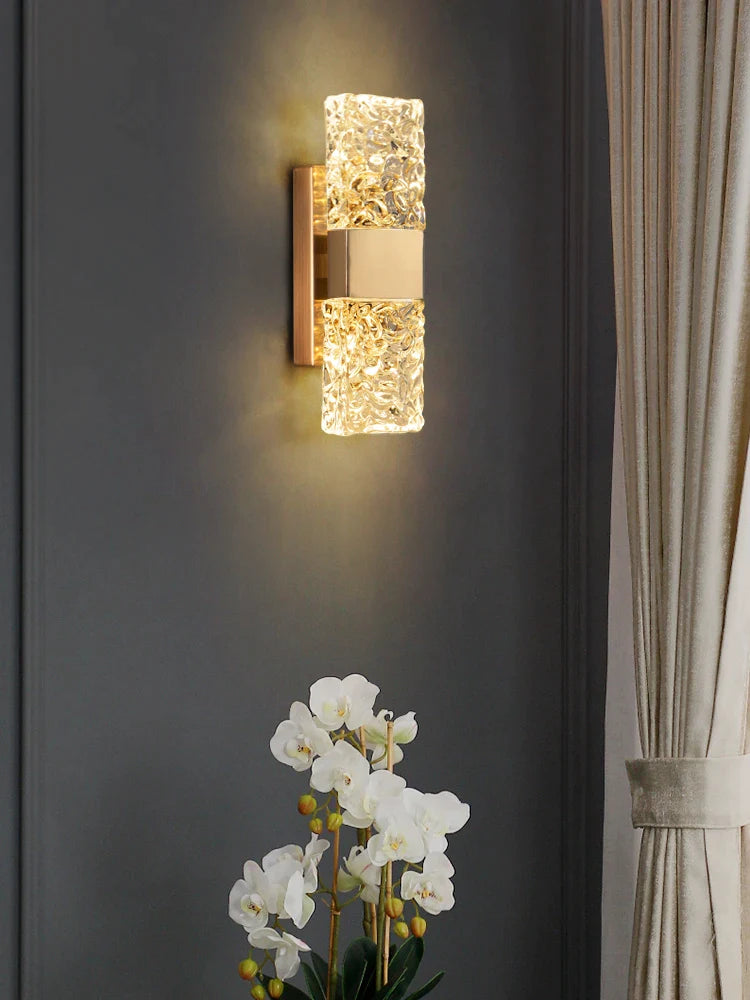 Afralia™ Crystal Wall Lamp for Modern Light Luxury Living Room and Bedside Wall Décor.