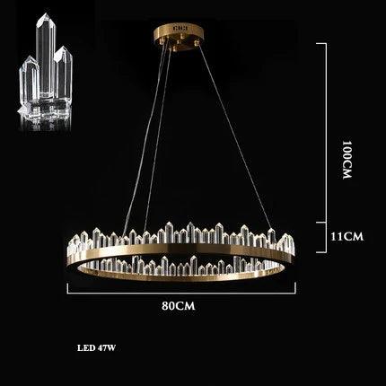 Afralia™ Golden Crystal LED Chandelier for Modern Dining Room