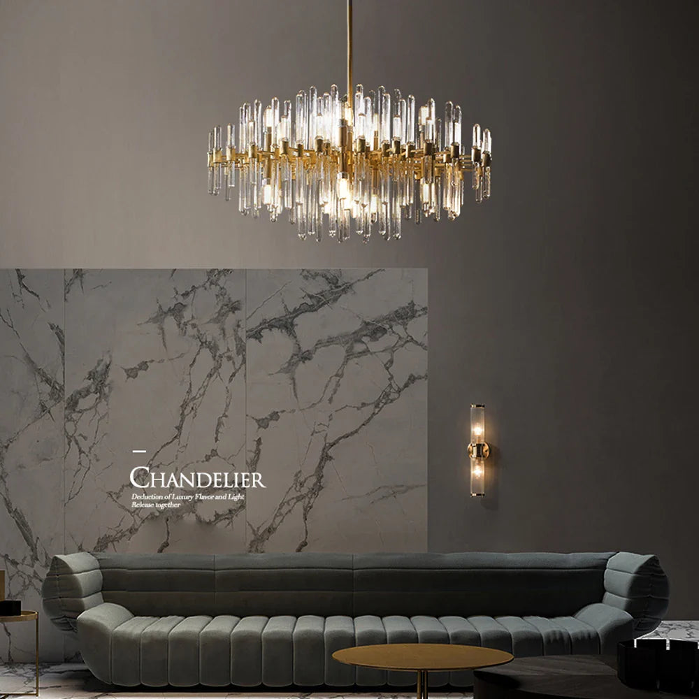 Afralia™ E14 LED Crystal Pendant Lights in Silver Gold Finish