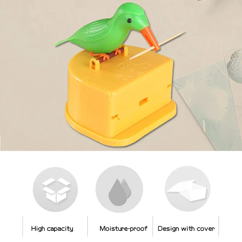 Afralia™ Small Bird Toothpick Container Automatic Dispenser Kitchen Storage Box