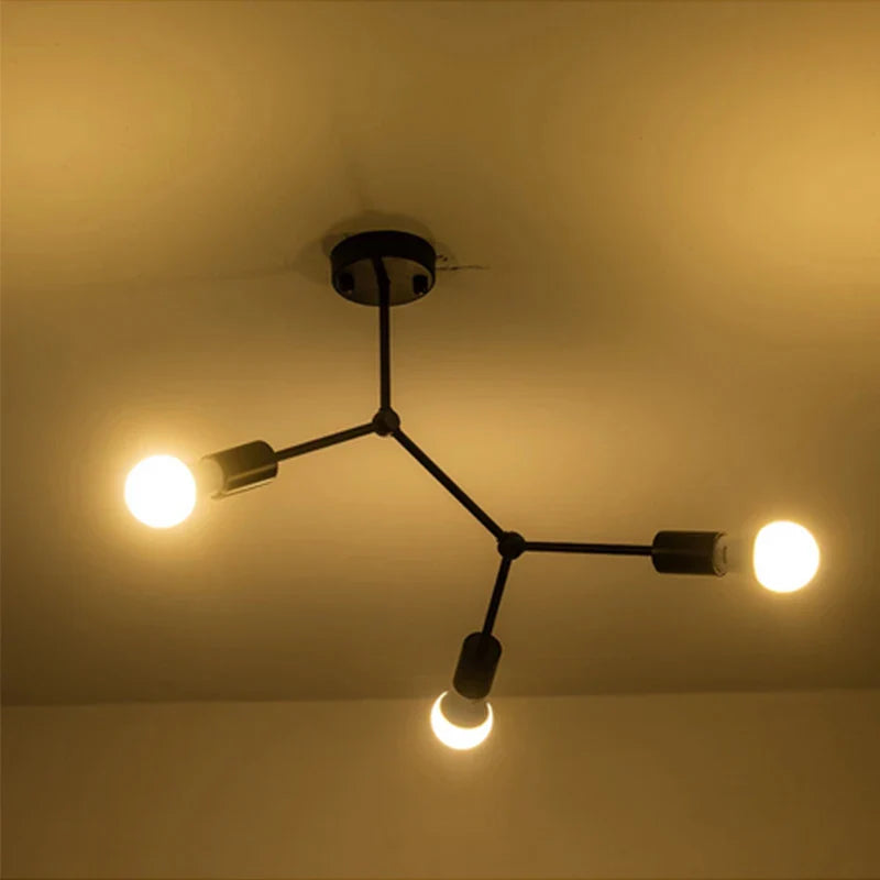 Afralia™ Retro Industrial Ceiling Lights for Living Room Bedroom, Multi Heads E27 LED Ceiling Lamp