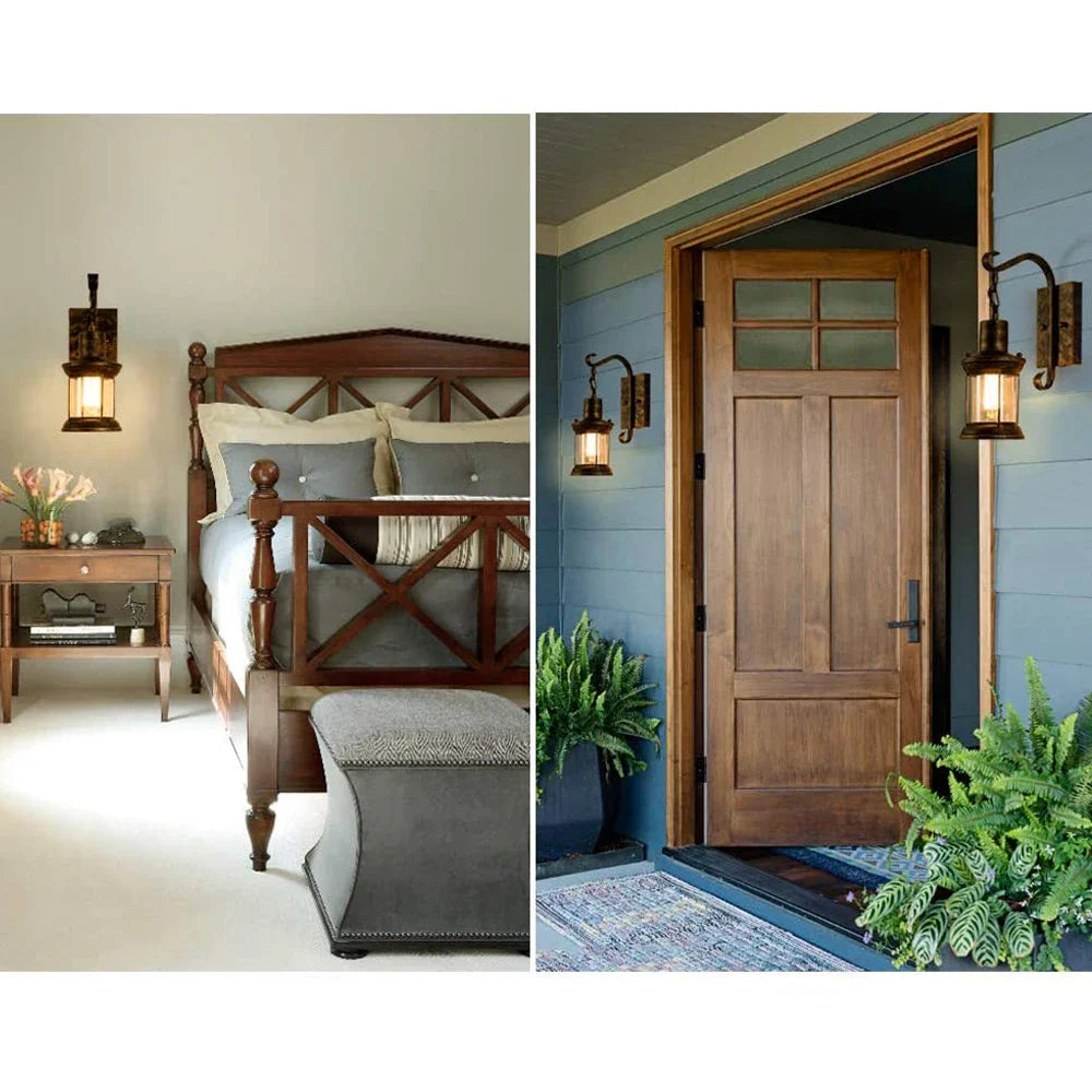 Afralia™ Industrial Vintage Wall Light: Retro Metal Indoor Fixture with Glass Shade Cover