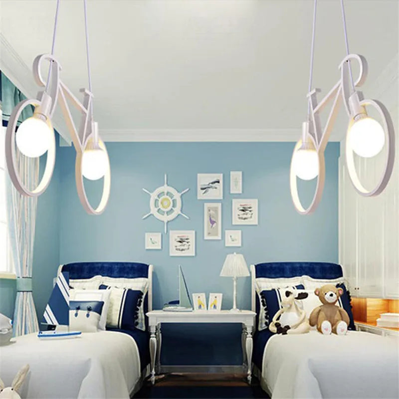 Afralia™ Retro Bicycle Pendant Light Iron Luminaire Industrial Kitchen Hanging Lamps