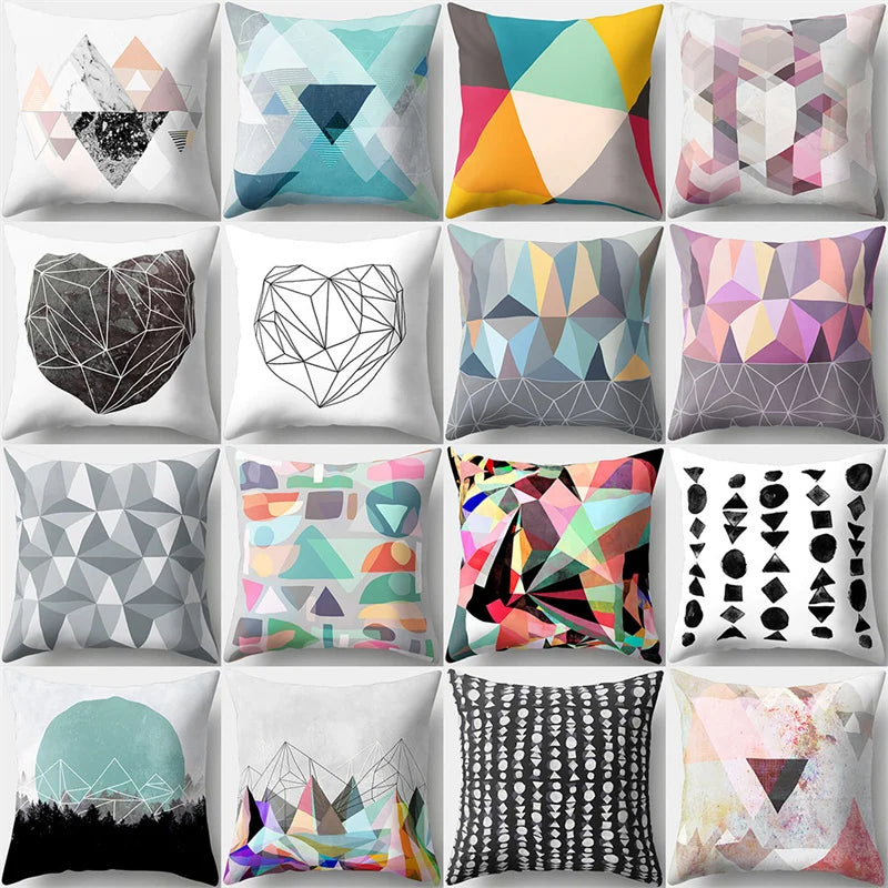 Geometric Abstract Line Pillow Case for Home Decor by Afralia™