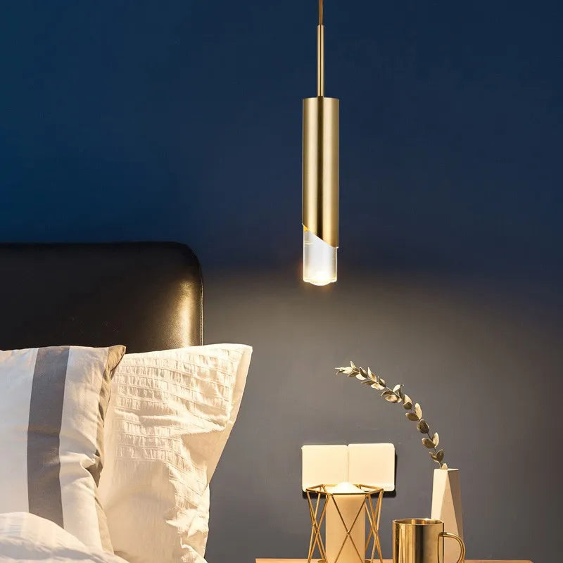 Afralia™ Gold LED Pendant Light: Modern Nordic Minimalist Hanging Lamp for Home, Restaurant, Bar