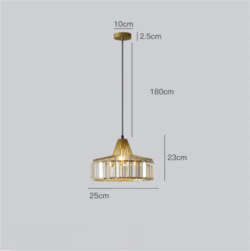 Afralia™ K9 Crystal Pendant Chandelier Modern Living Room Ceiling Lamp LED Hall Decor