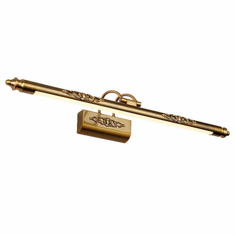 Afralia™ Bronze Carved LED Vanity Light for Bedroom and Dressing Room