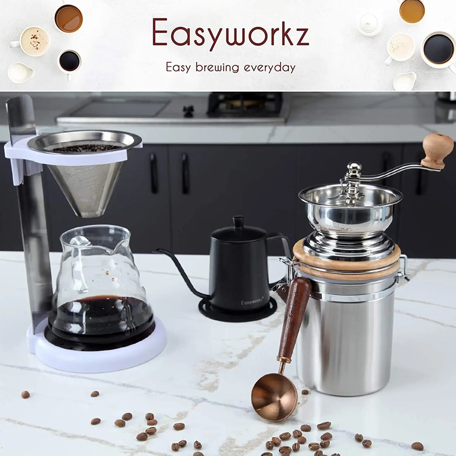 Afralia™ Manual Coffee Grinder with Airtight Canister for Various Coffee Brews