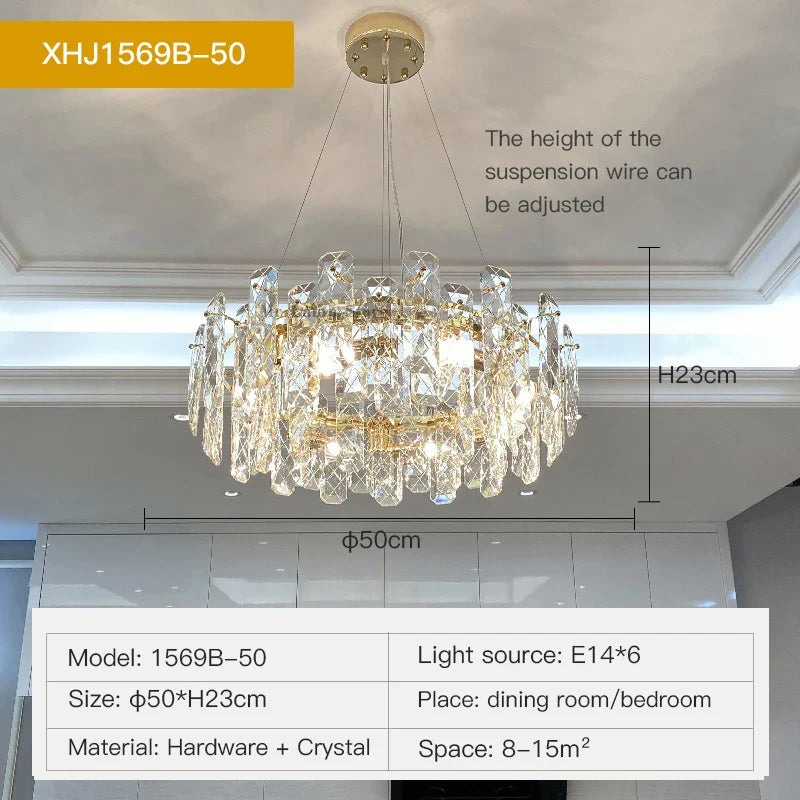 Afralia™ Crystal LED Chandelier for Elegant Living Room, Dining, Bedroom, Kitchen