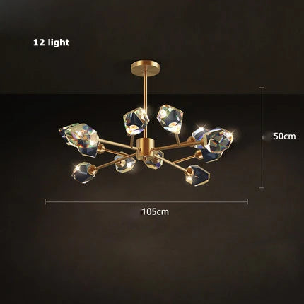 Afralia™ Crystal Copper Round Chandelier: Elegant LED Suspension Lamp for Dinning Room