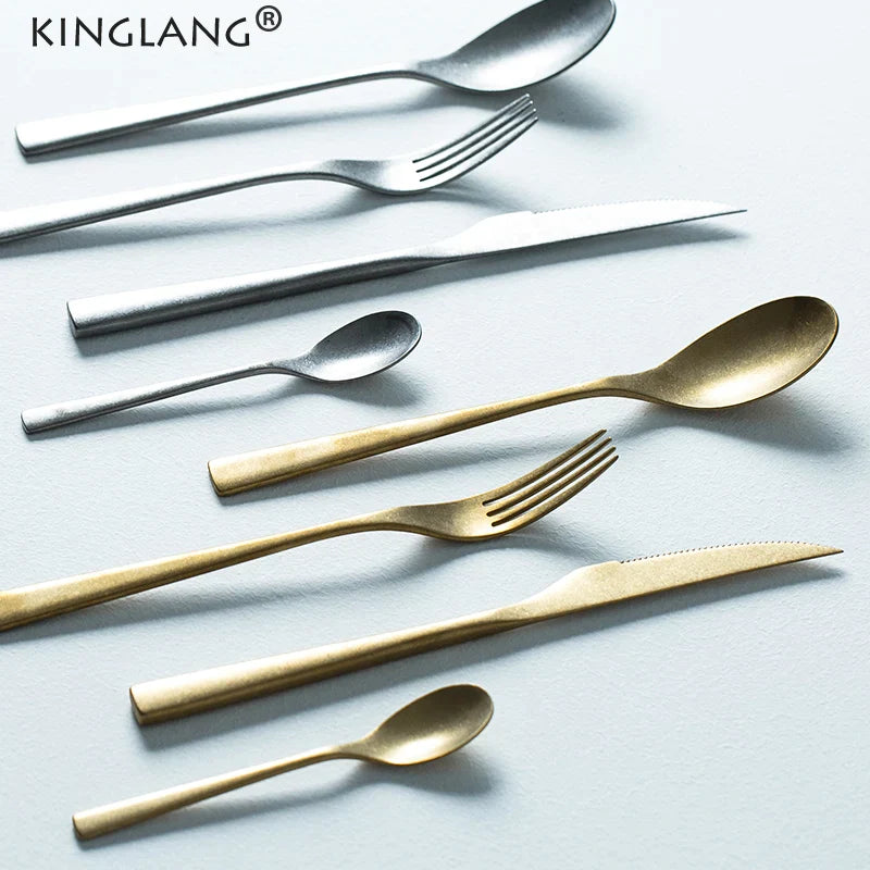 Afralia™ Vintage Flatware Set - Stainless Steel Spoon and Fork