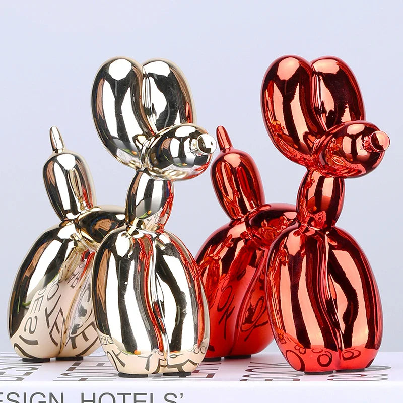 Afralia™ Resin Balloon Dog Statue: 10 Color Art Sculpture for Home Decor, Gifts, Ornaments